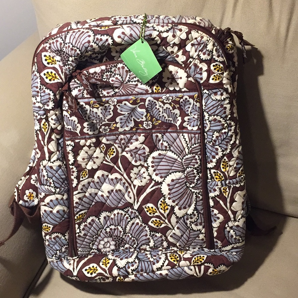 Vera Bradley Laptop Backpack RETIRED Slate Blooms
